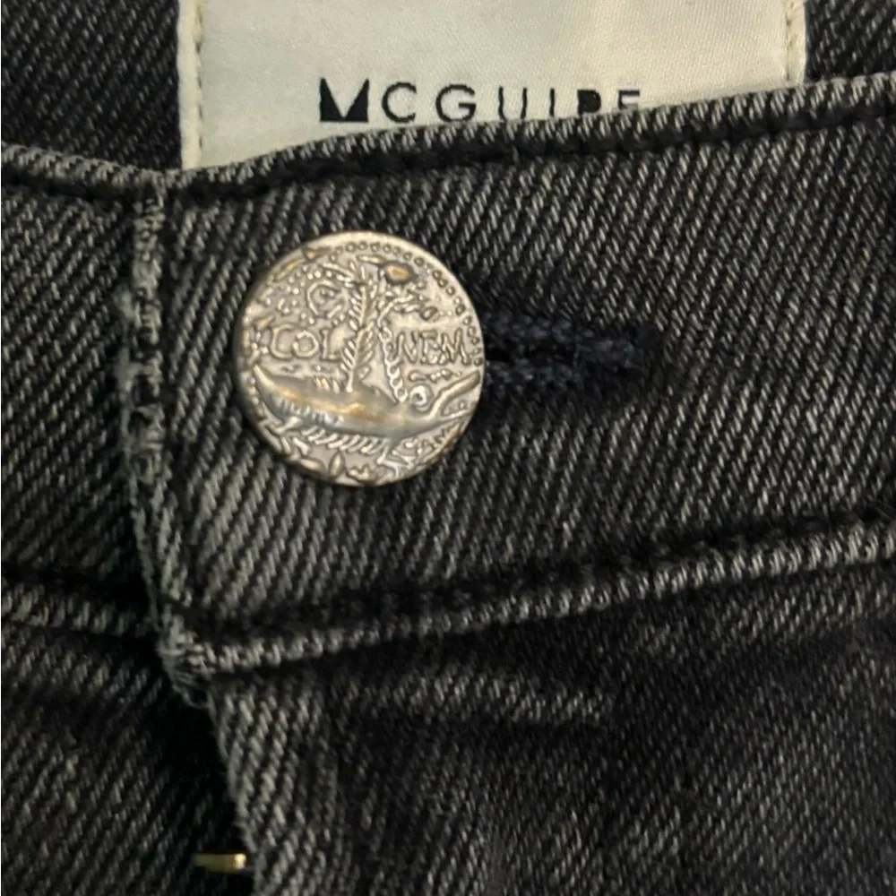 McGuire Womens 29 Cropped Flare Black Denim Jeans 100% Cotton Mid-rise 26 inseam